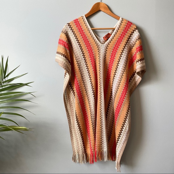 MISSONI Chevron Open Cape Poncho NWOT
